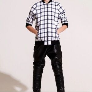 Unisex NWT EVEJNR Black Vegan Leather Harem Leggings